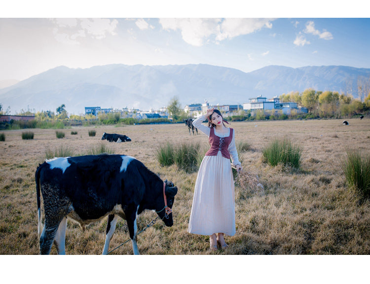 Anelia Linen Village Witch Cottagecore Dress Set