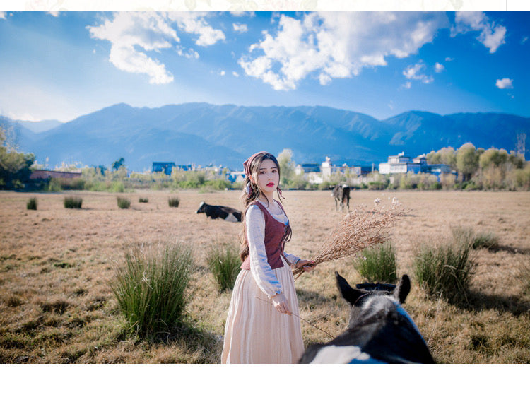 Anelia Linen Village Witch Cottagecore Dress Set