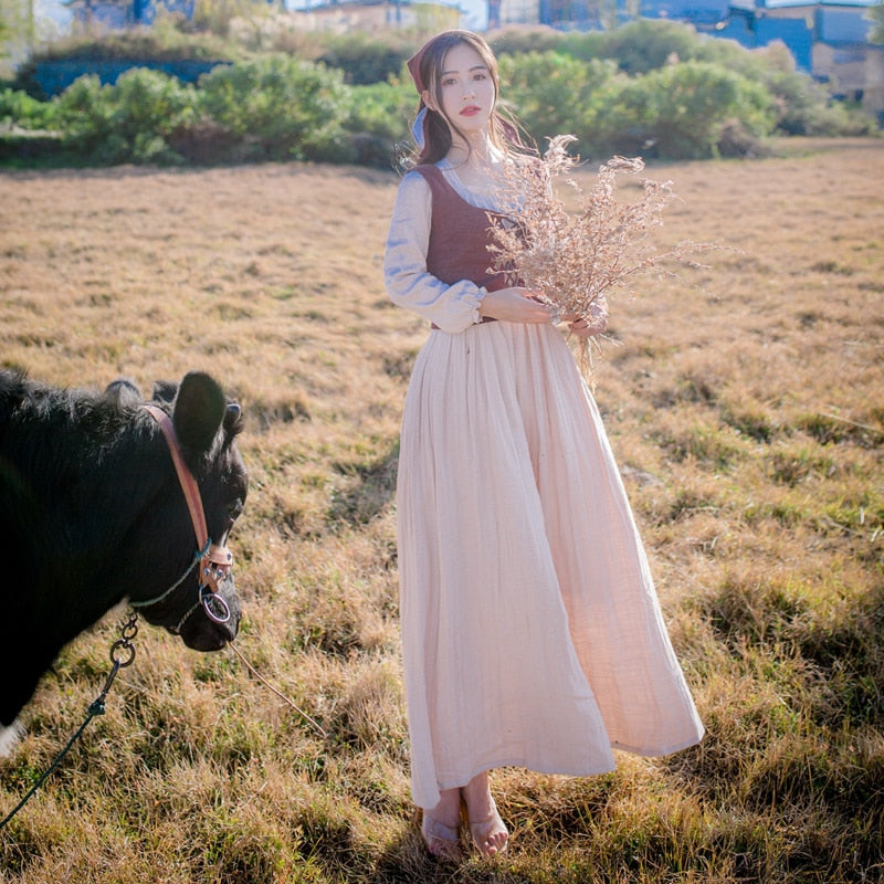 Anelia Linen Village Witch Cottagecore Dress Set