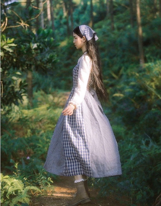 Azriel Mossbird Witchy Vintage-style Patchwork Cottagecore Dress Set 