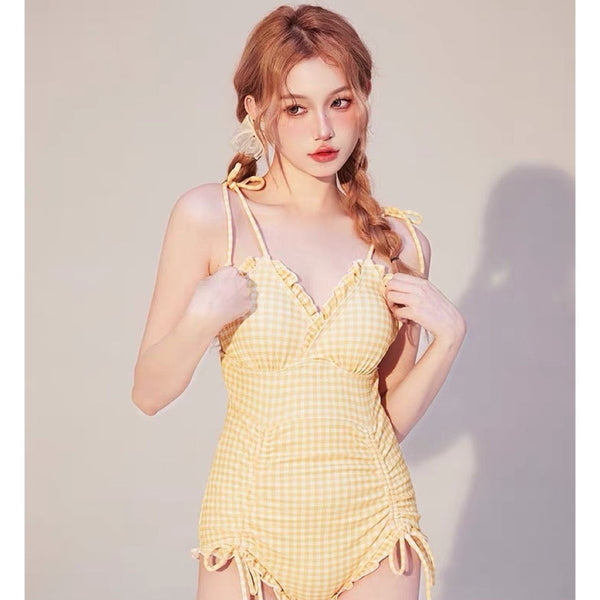 Cricket River One Piece Pastel Plaid Swimsuit