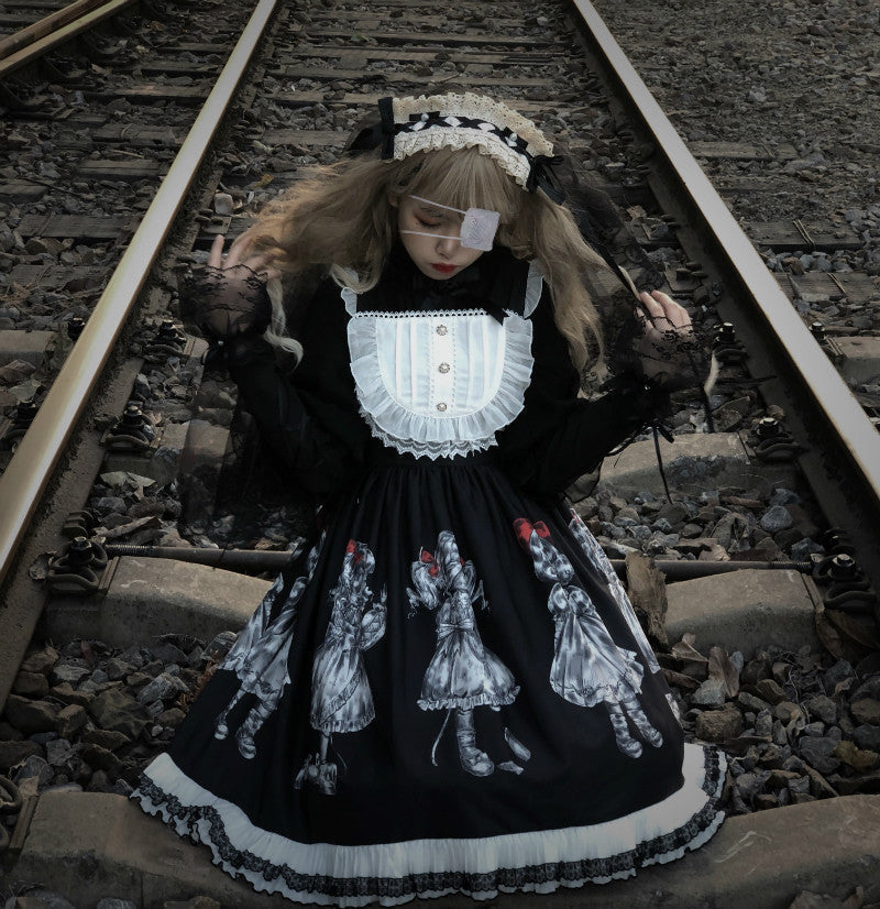 Gothic Doll Dark Angel Gothic Lolita Sleeveless JSK Dress 