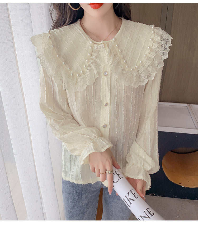 Matilda Light Academia Pearl Shirt 