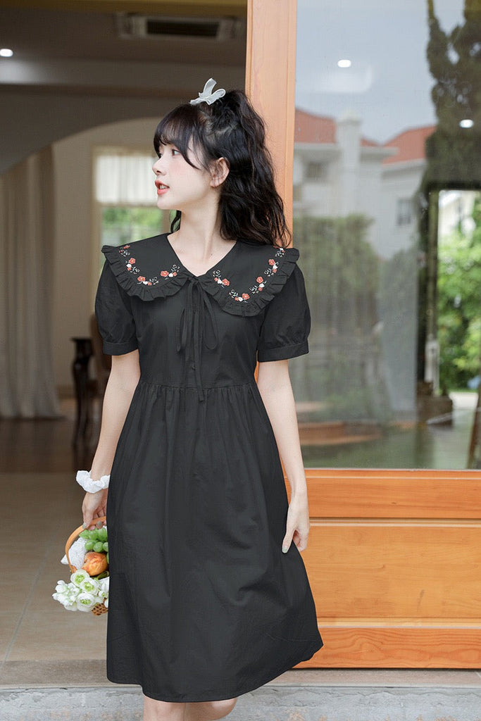 green emerald velvet dress Dark Green Linen Midi Dress – Handmade Cottagecore Fit & Flare Summer Dress main image 0