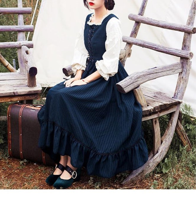 Rainstorm Roads Plaid Vintage-style Dress