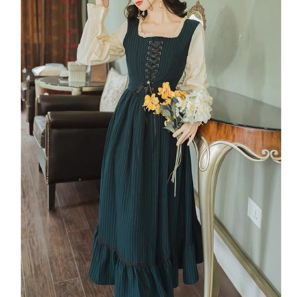 Rainstorm Roads Plaid Vintage-style Dress