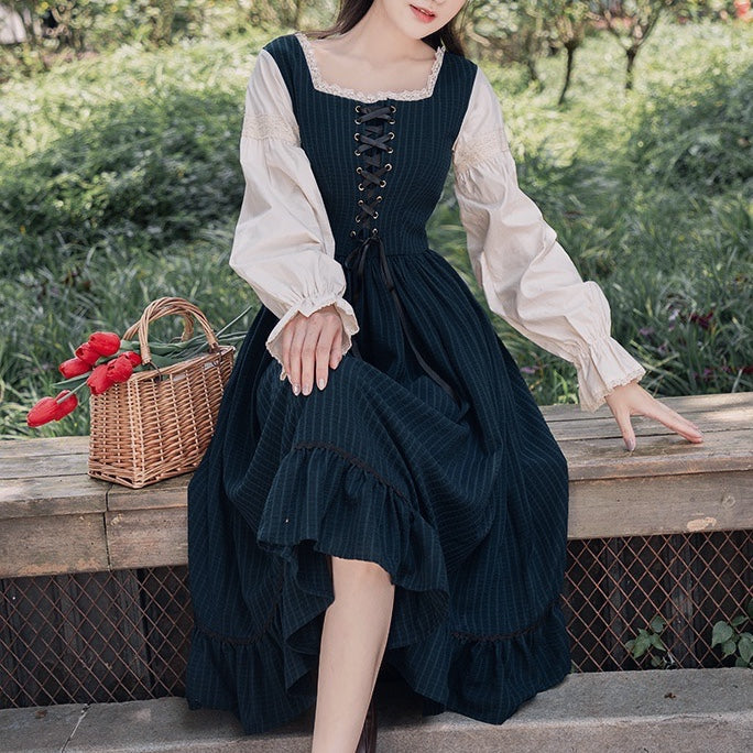 Rainstorm Roads Plaid Vintage-style Dress