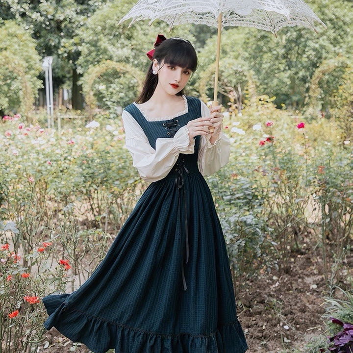 Rainstorm Roads Plaid Vintage-style Dress