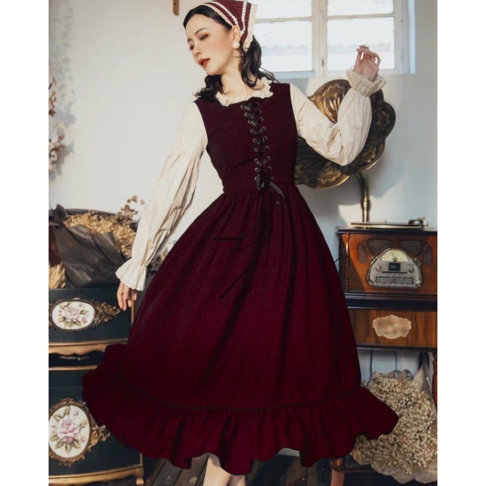 Rainstorm Roads Plaid Vintage-style Dress