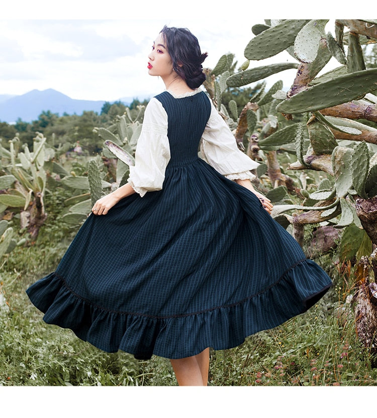 Rainstorm Roads Plaid Vintage-style Dress
