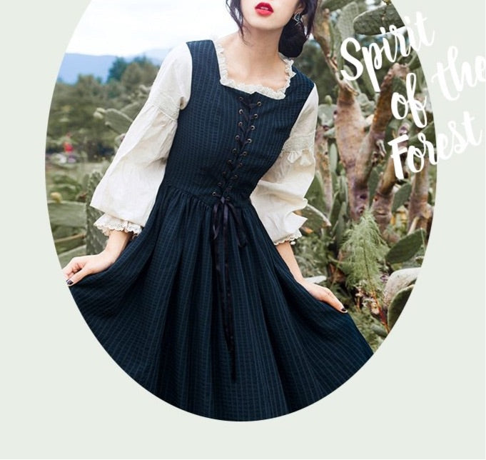 Rainstorm Roads Plaid Vintage-style Dress