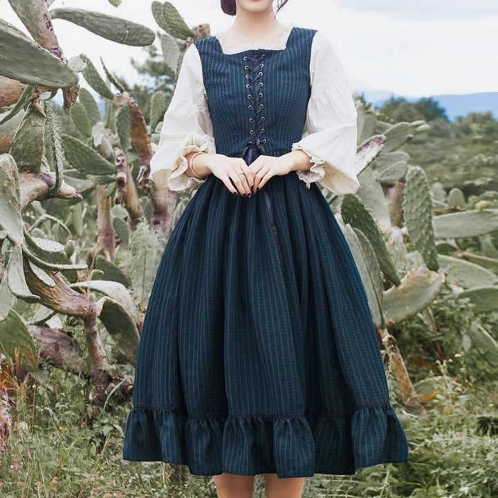 Rainstorm Roads Plaid Vintage-style Dress