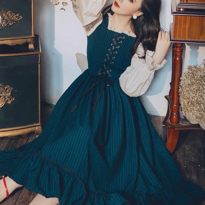 Rainstorm Roads Plaid Vintage-style Dress