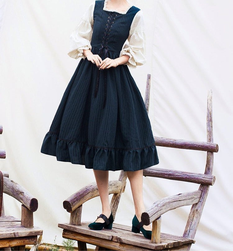 Rainstorm Roads Plaid Vintage-style Dress
