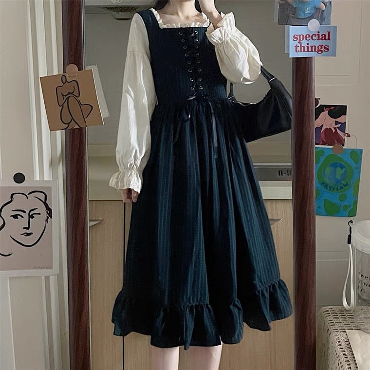 Rainstorm Roads Plaid Vintage-style Dress