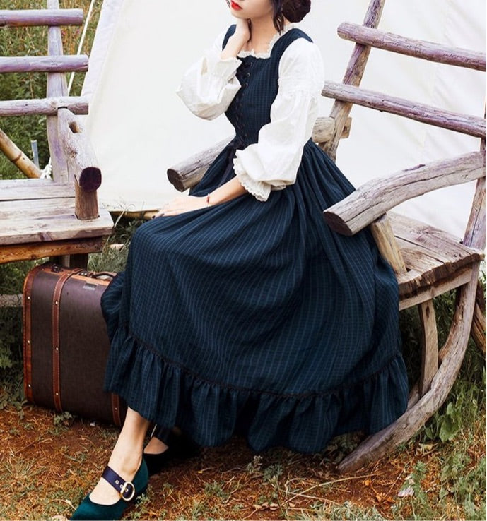 Rainstorm Roads Plaid Vintage-style Dress