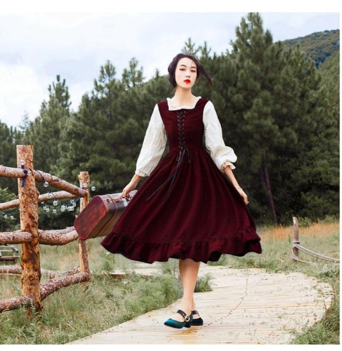 Rainstorm Roads Plaid Vintage-style Dress