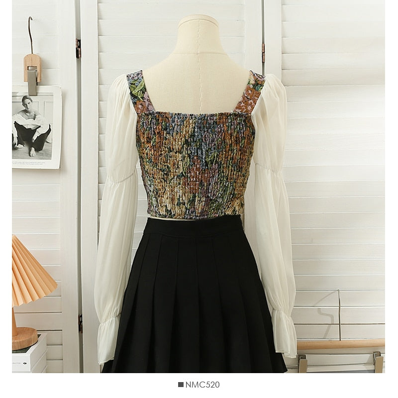 Floral Cottagecore Bustier Tapestry Top