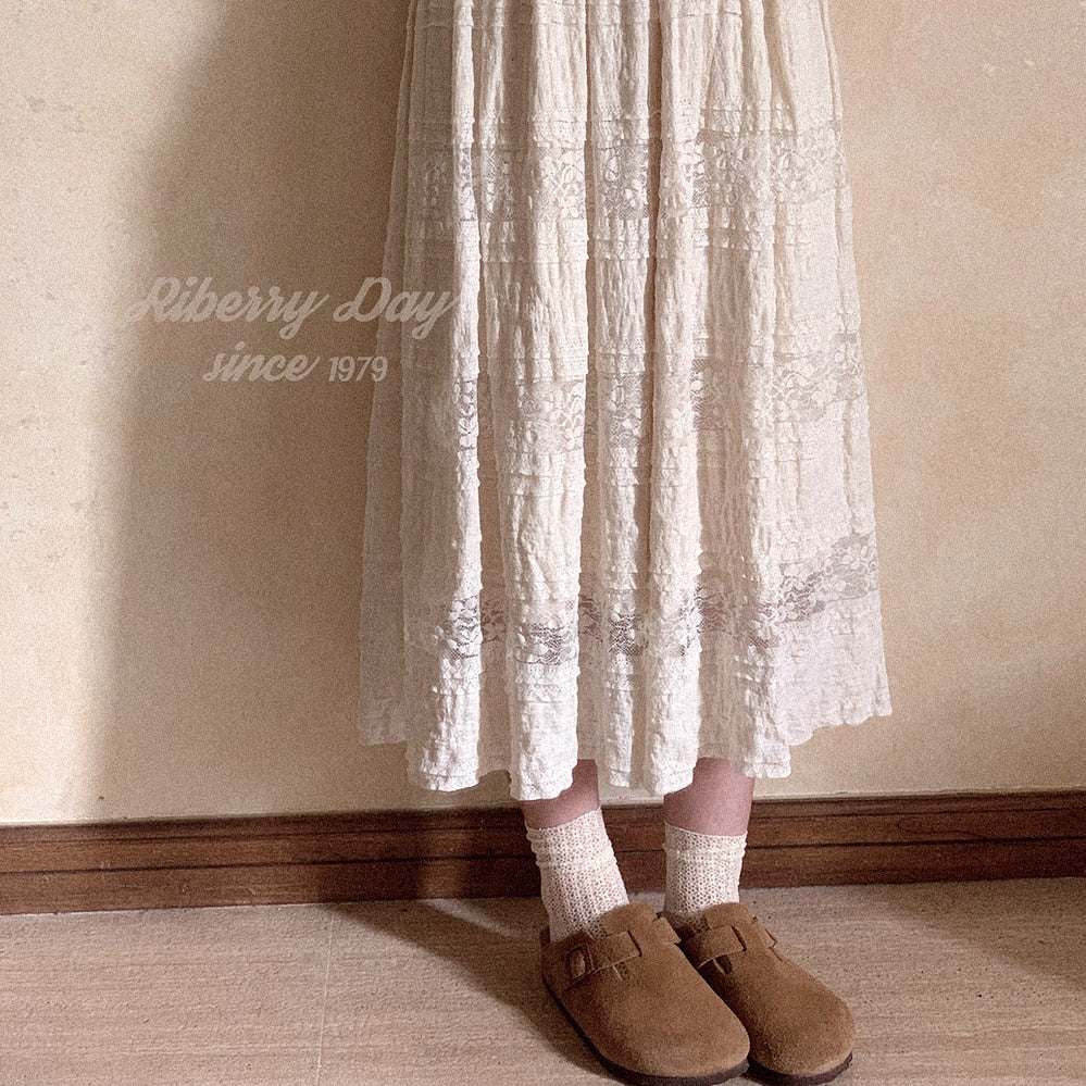 Cottagecore Vintage Fairy Lace Skirt