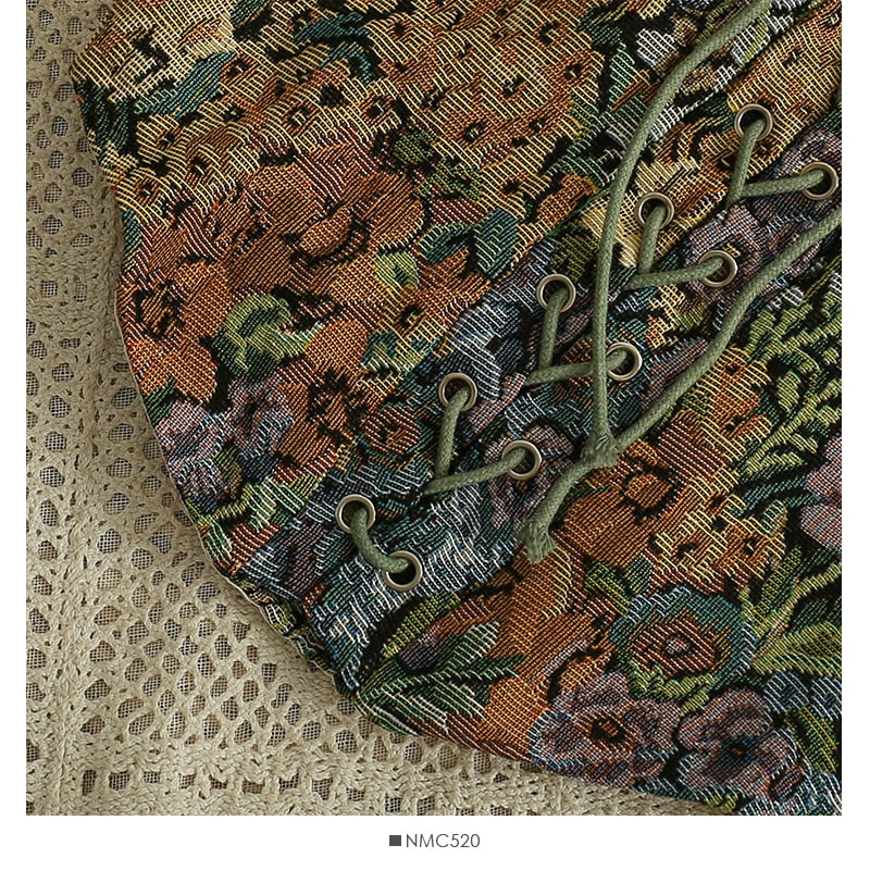 Floral Cottagecore Bustier Tapestry Top