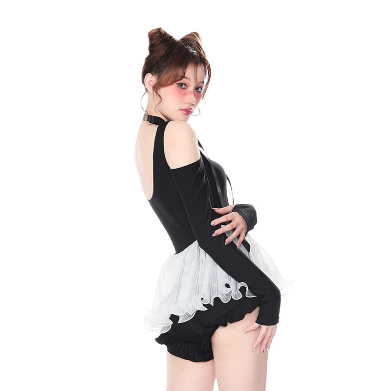 Babybat Splash Off-the-shoulders Dark Lolita Swimsuit