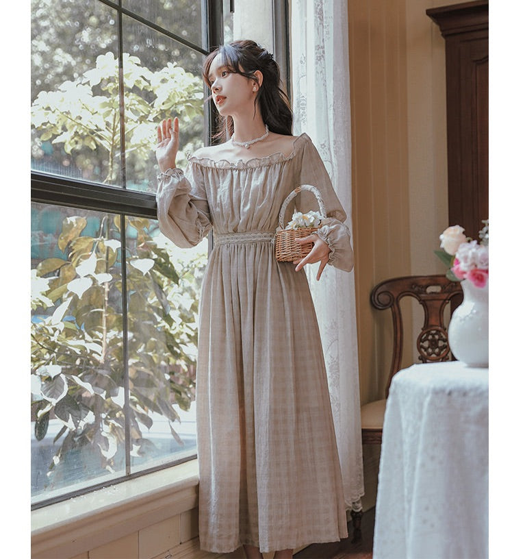 Tree Moss Cotton Linen Cottagecore Dress Set