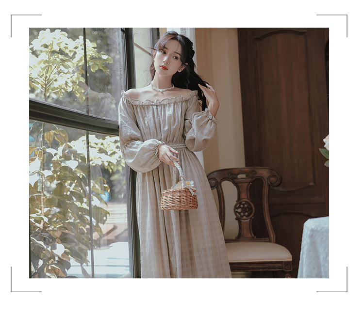 Tree Moss Cotton Linen Cottagecore Dress Set