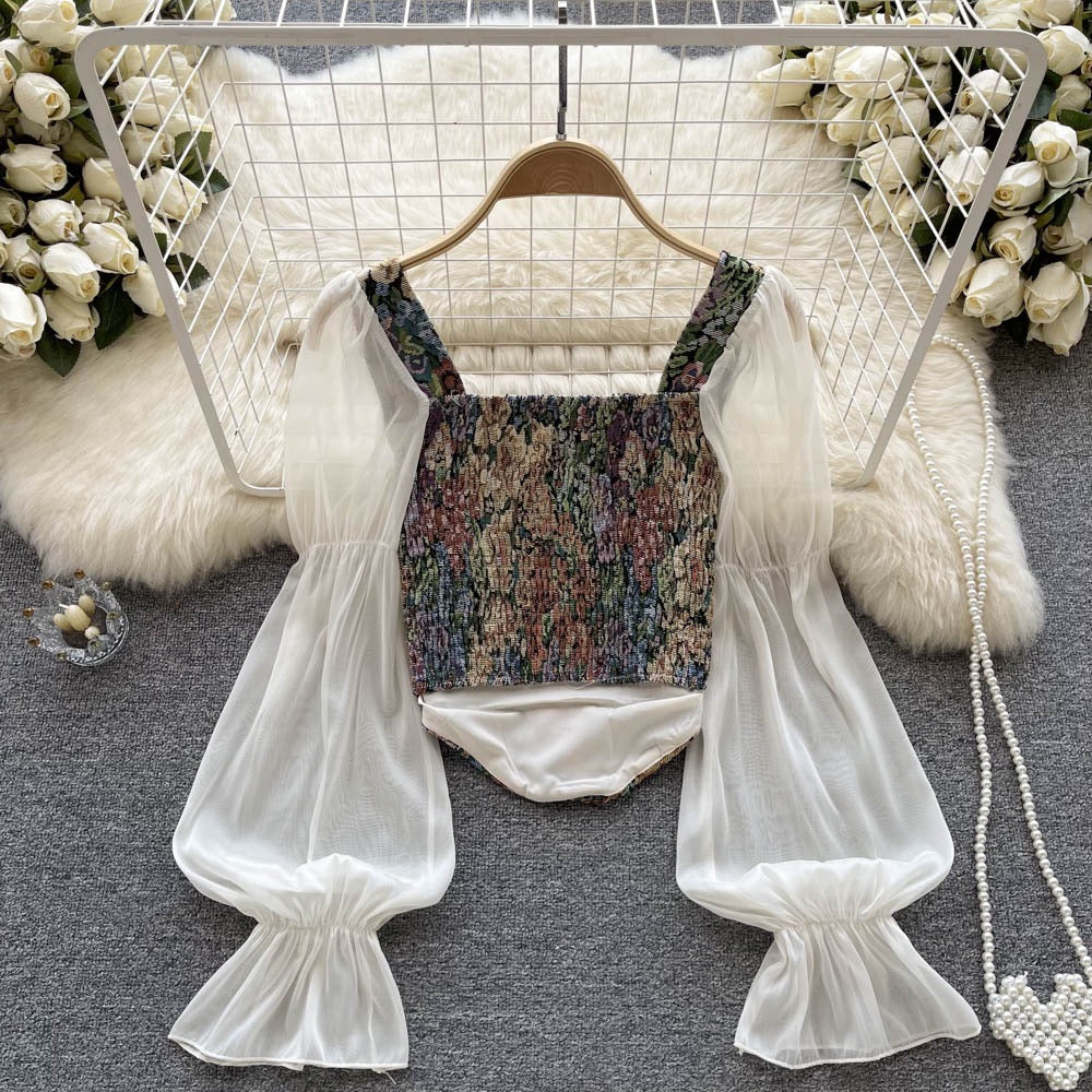 Floral Cottagecore Bustier Tapestry Top