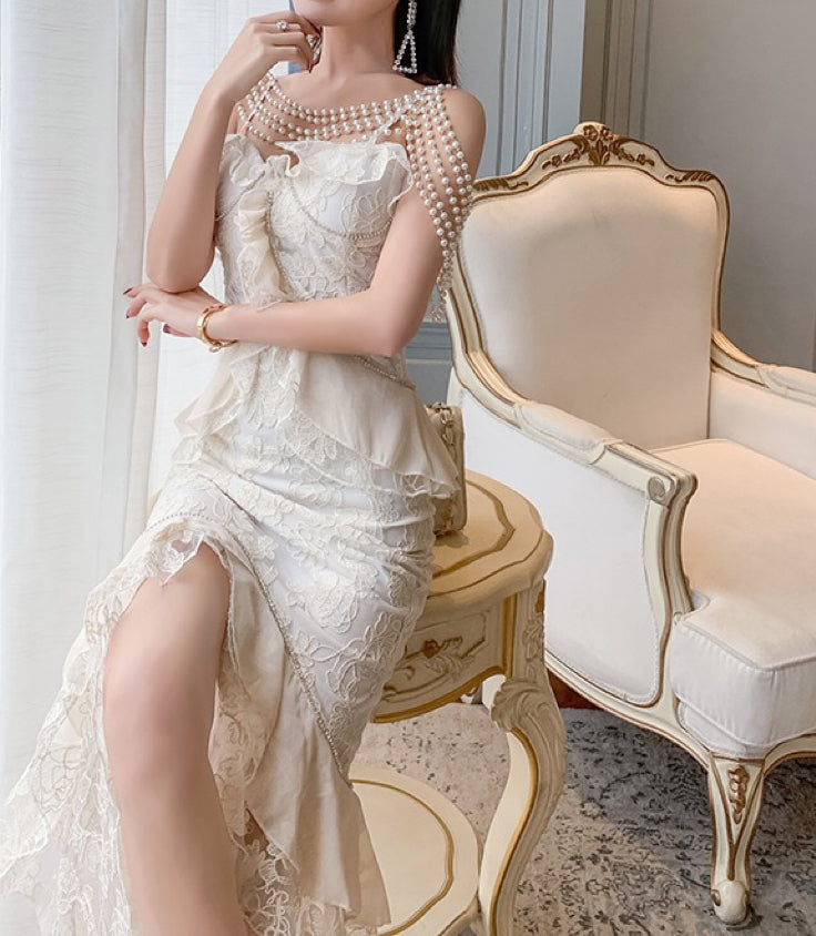 Baroque Pearl Royalcore Statement Dress