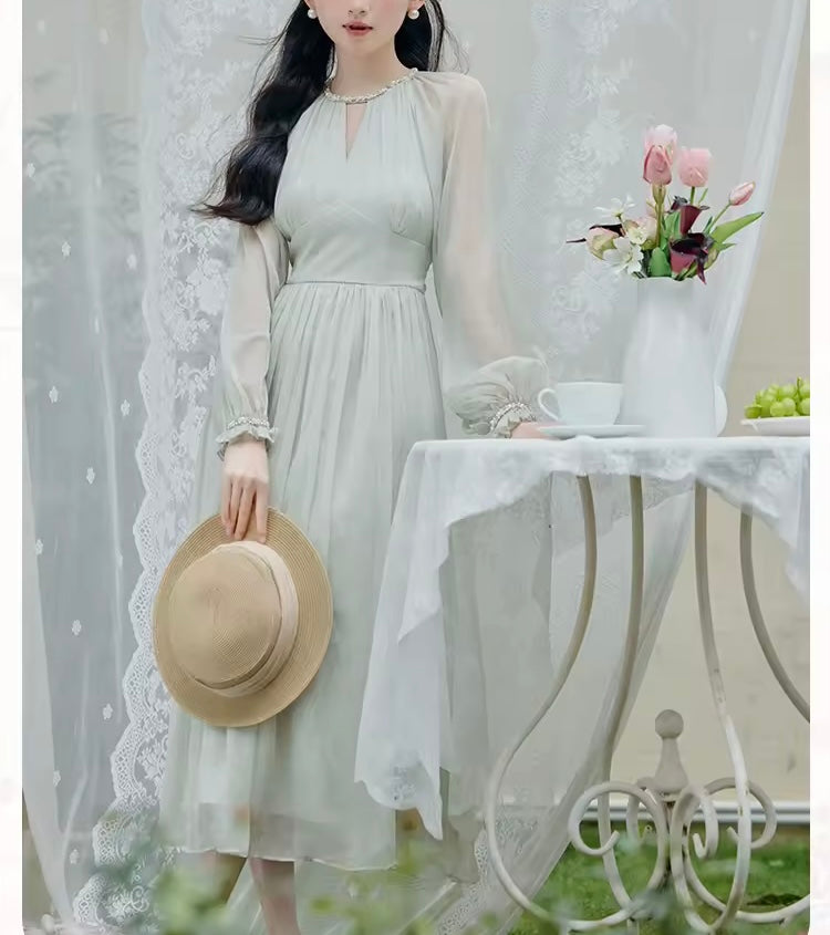 Nafia Pearl Beaded Romantic Princess Dress