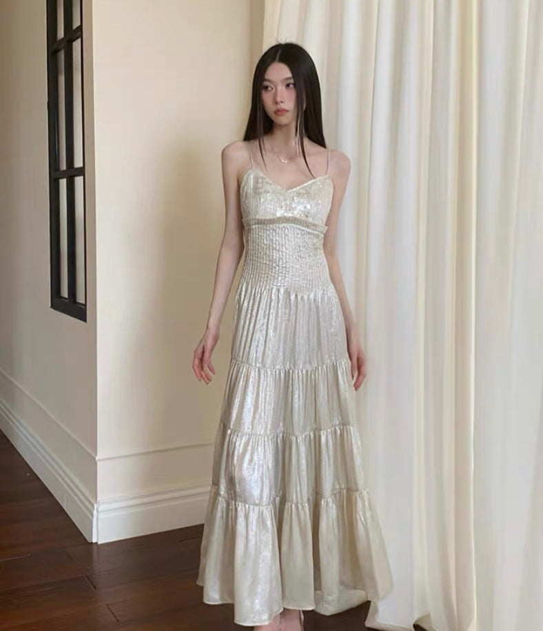 Frosty Moon Sequin Embellished Royalcore Goddess Dress