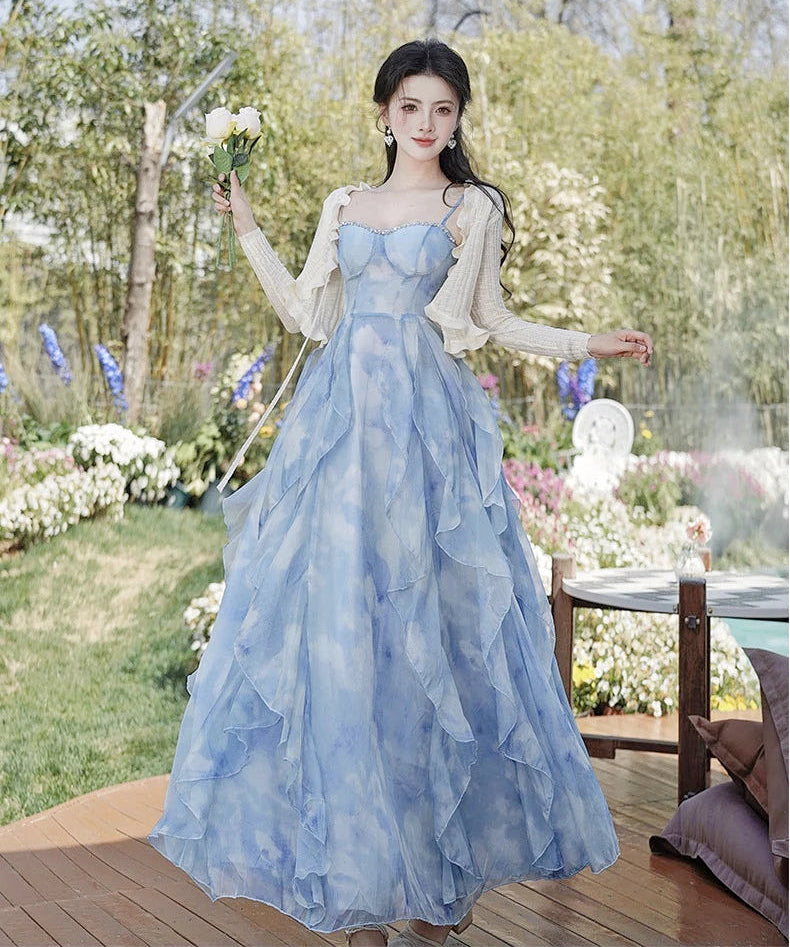 Princess Aura Ethereal Essence Blue Fairy Princess Dress