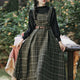 Forest Witch 2-Piece Dark Academia Wool Plaid Dress Set