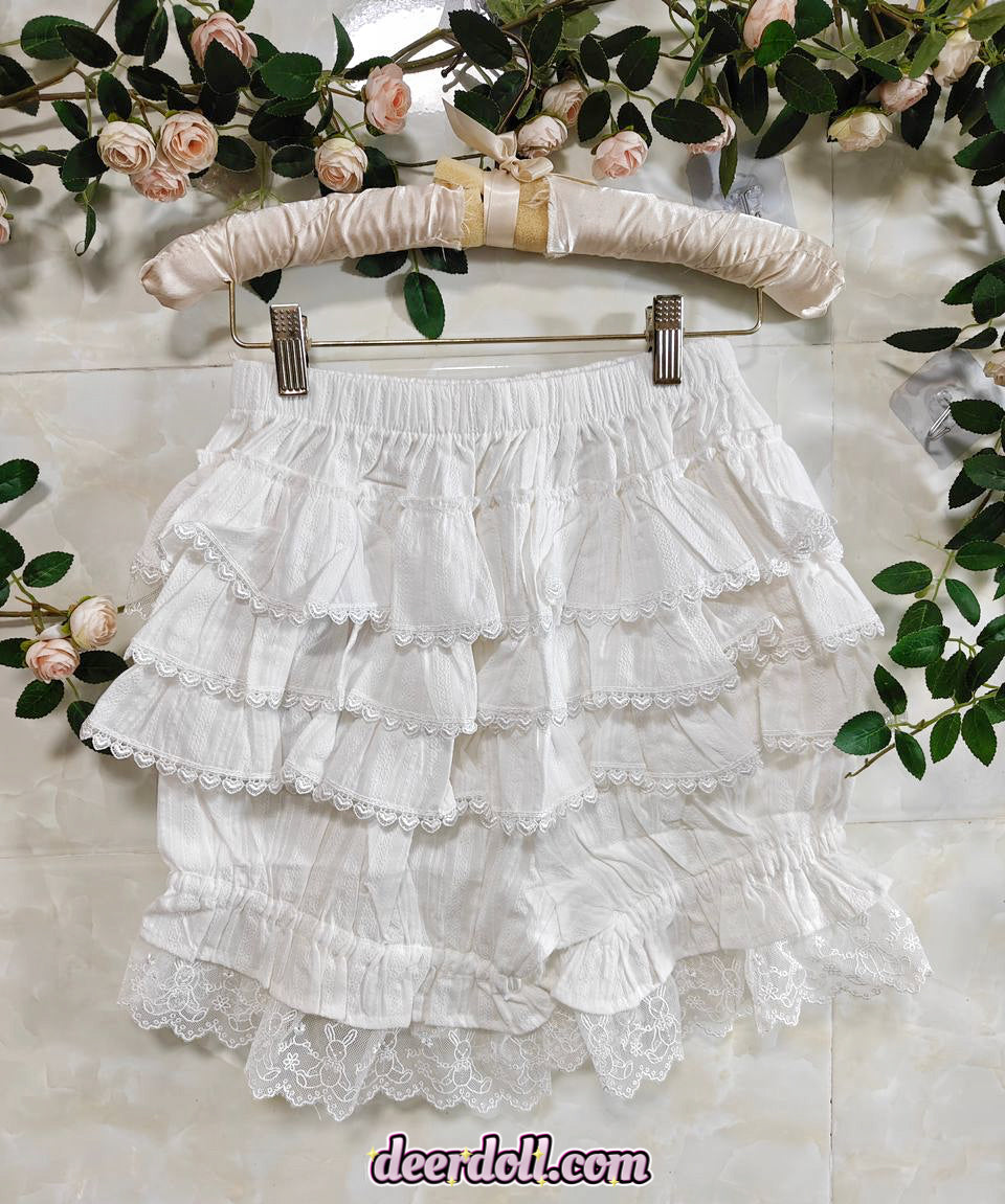 Bunny Lace Cotton Ruffle Lace Bloomer Lolita Shorts