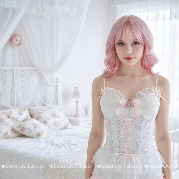 Coquette Bustier Top with Pearl Drop