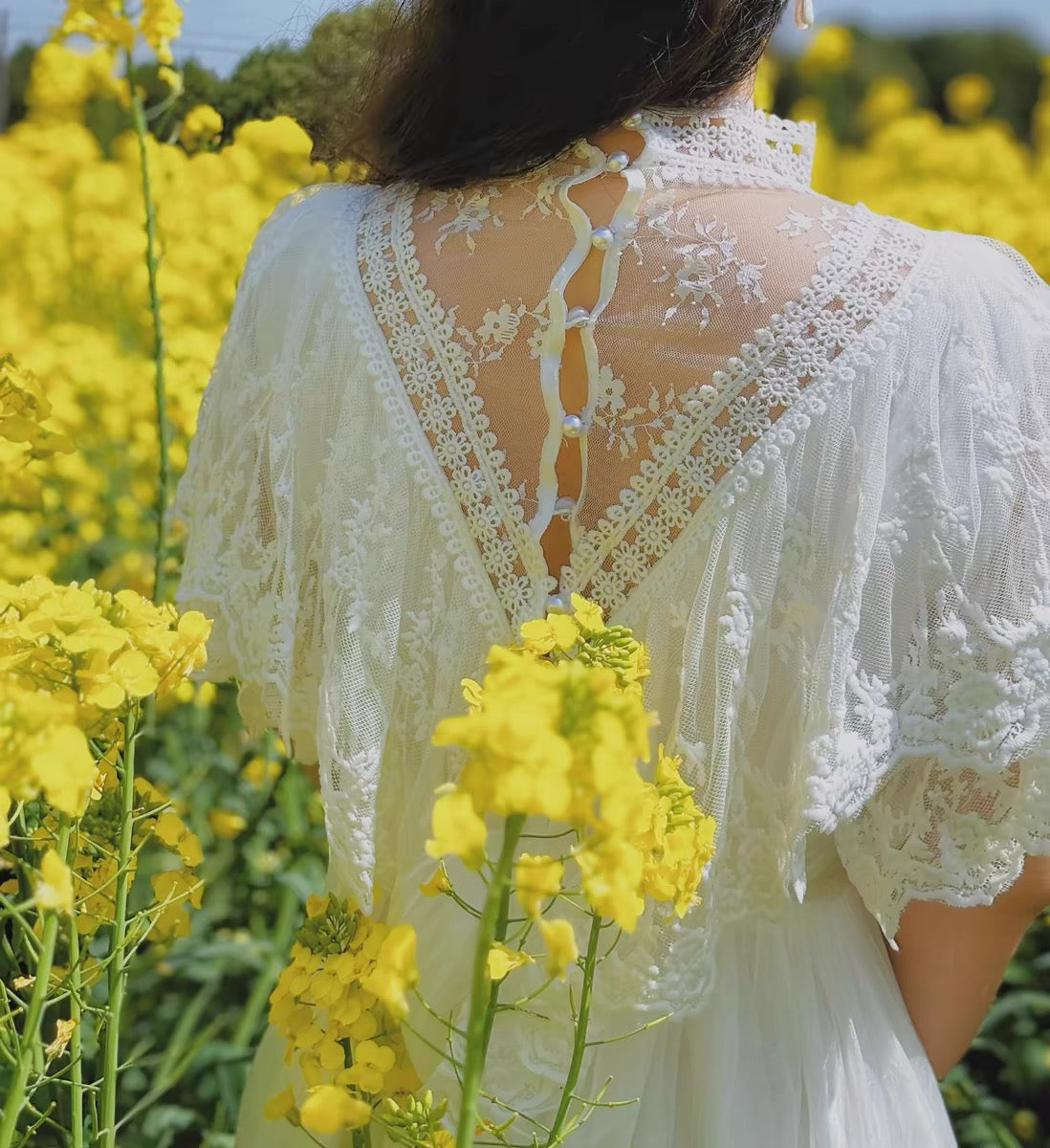 Berline Victorian-Style White Lace Dress