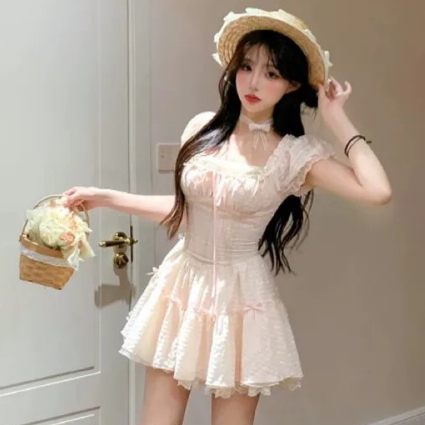 Vanilla Glow Sweet Coquette Dress