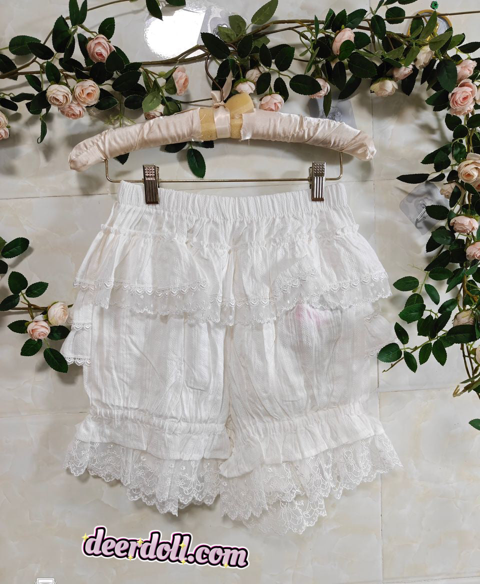 Bunny Lace Cotton Ruffle Lace Bloomer Lolita Shorts