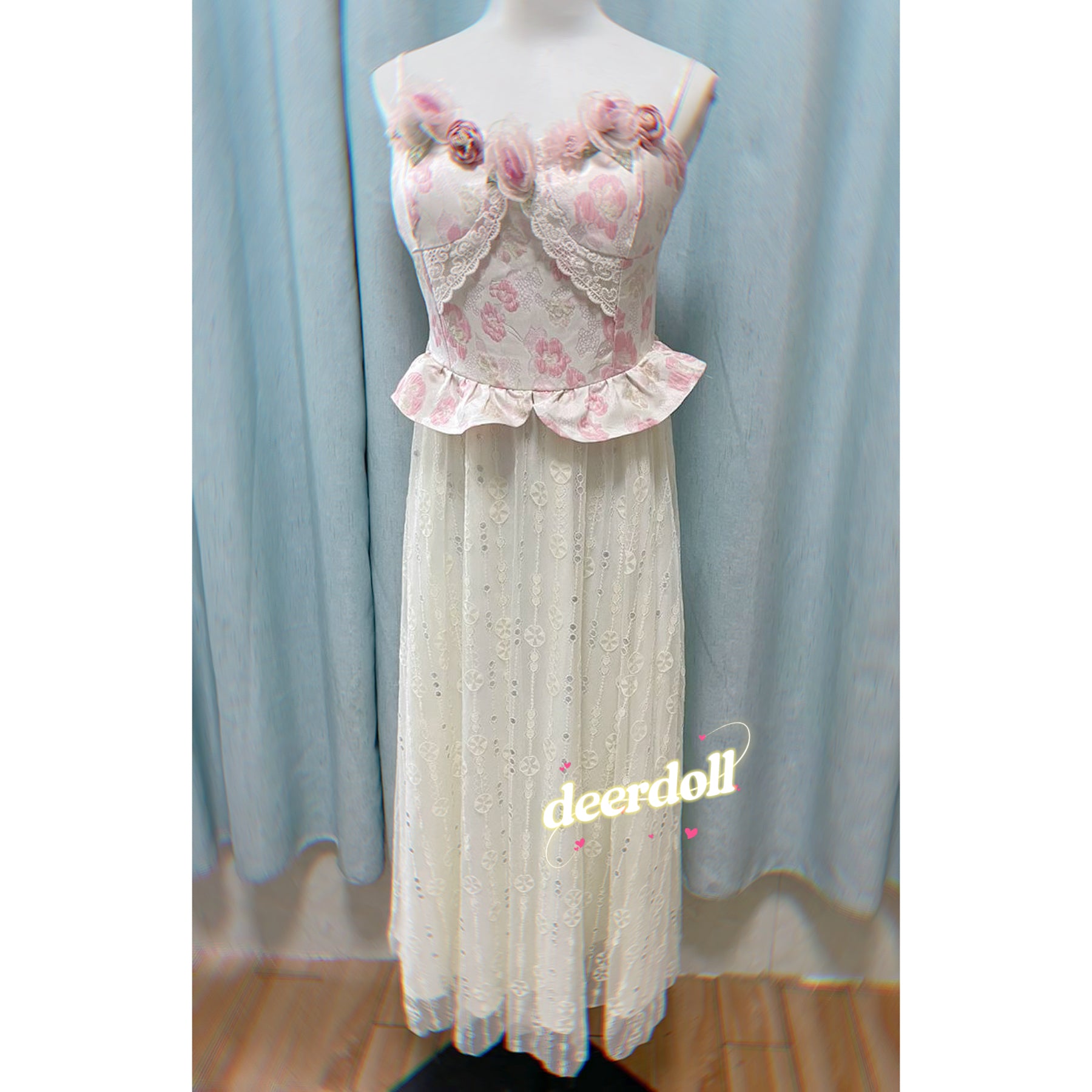 Royalcore Rococo Rococo Flower Romantic Royalcore Bustier Dress