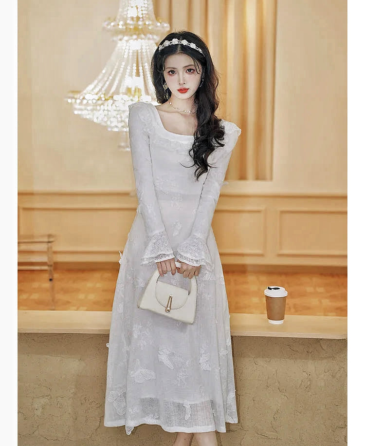 white butterfly dress Butterfly Fairy Dress White Butterfly Fairycore Dress