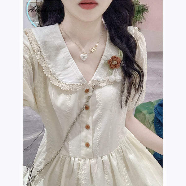 Wind Flower Cottagecore Cotton Dress