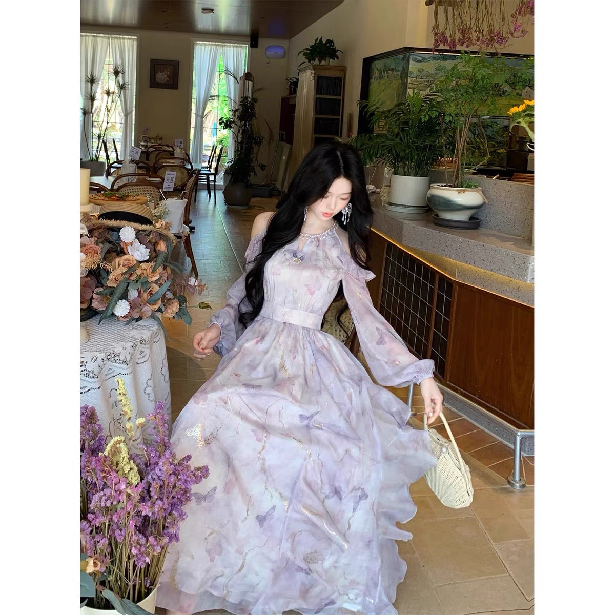 Dreamy Violet Butterfly Princess Fairy Dress