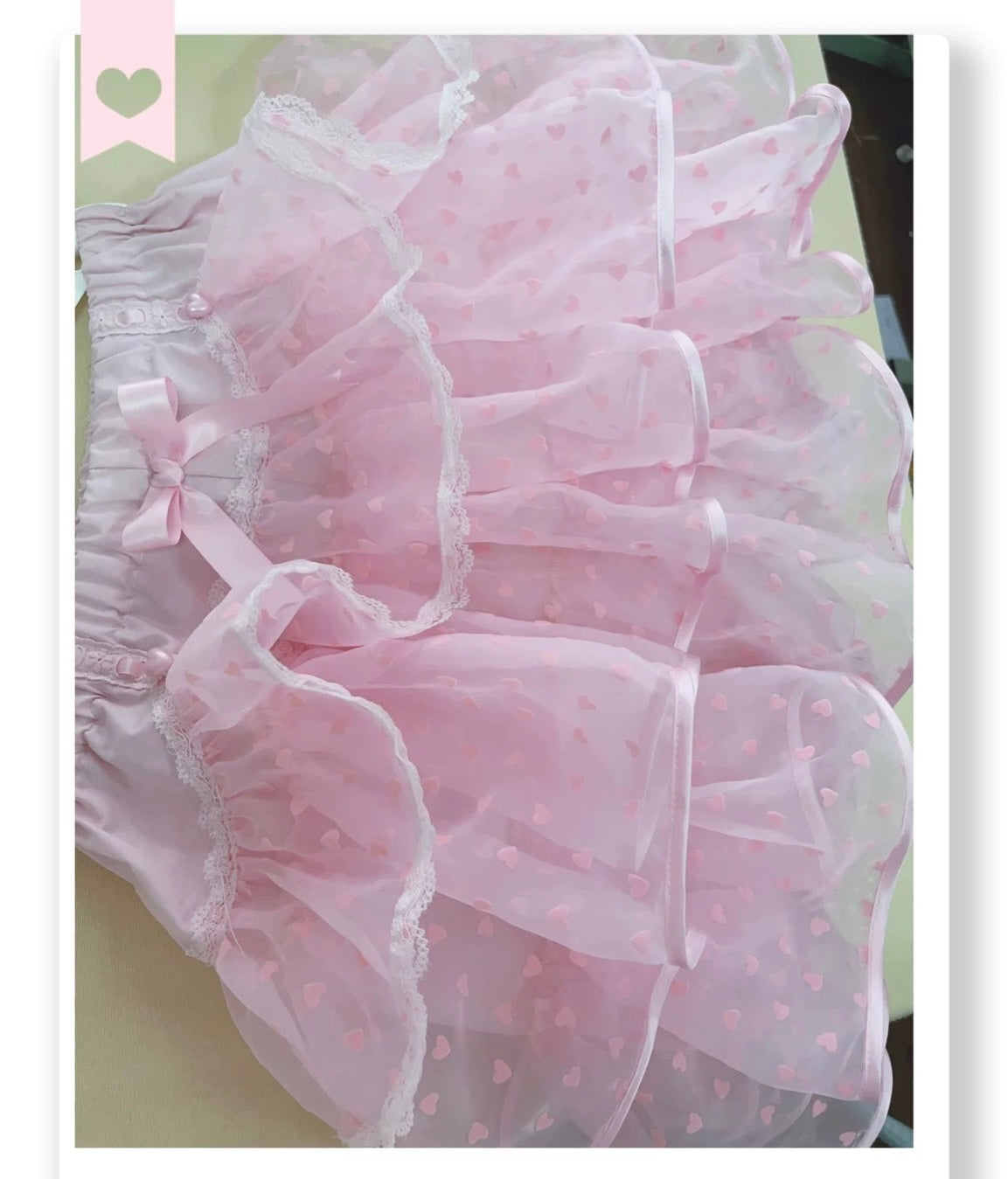 Pink Kawaii Hearts Ruffle Lolita Shorts