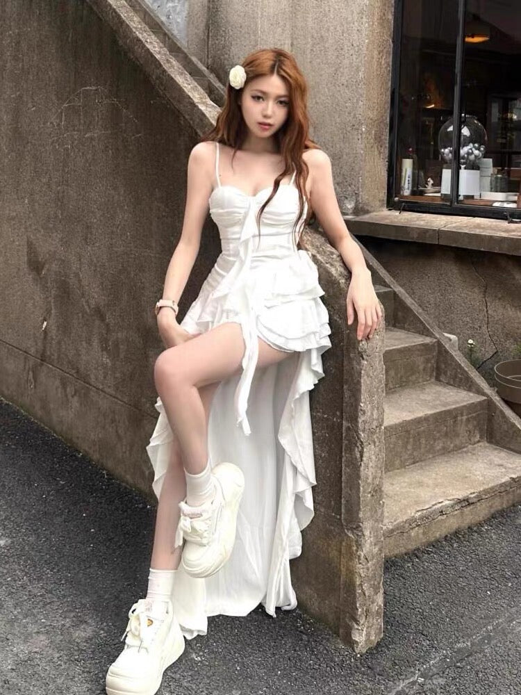 Fairy Song Long Ruffle High-Low Chiffon Mini Dress Fairy Dresses Fairy Song Long Ruffle High-Low Chiffon Mini Dress Fairy Dresses