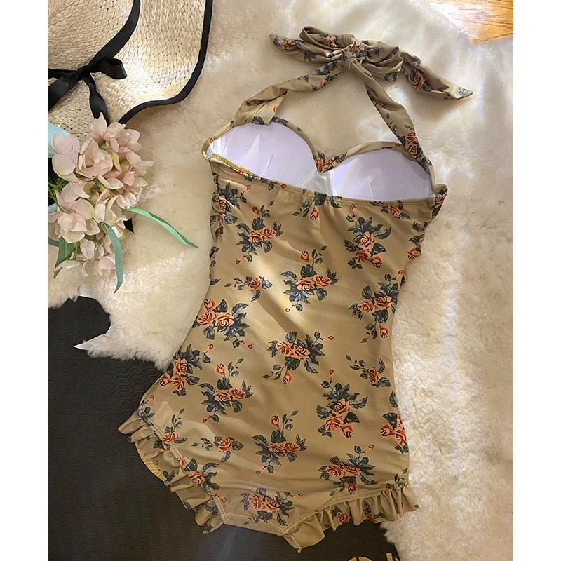 Lotus Belle 2-Piece Vintage Cottagecore Swimsuit