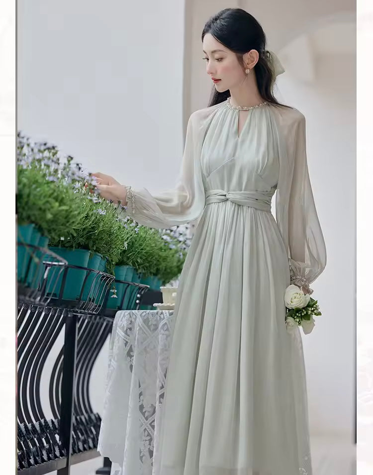 Nafia Pearl Beaded Romantic Princess Dress