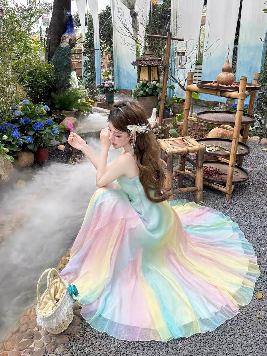 Fantasia Pastel Aesthetic Rainbow Fairy Dress