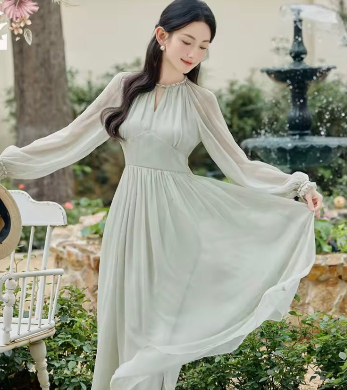 Nafia Pearl Beaded Romantic Princess Dress