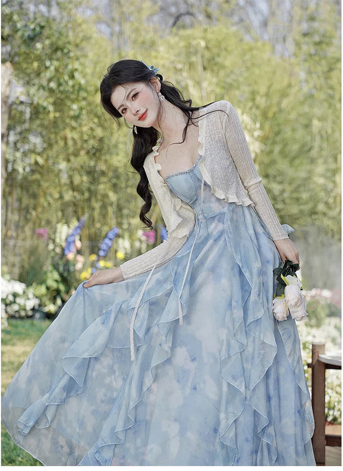 Princess Aura Ethereal Essence Blue Fairy Princess Dress