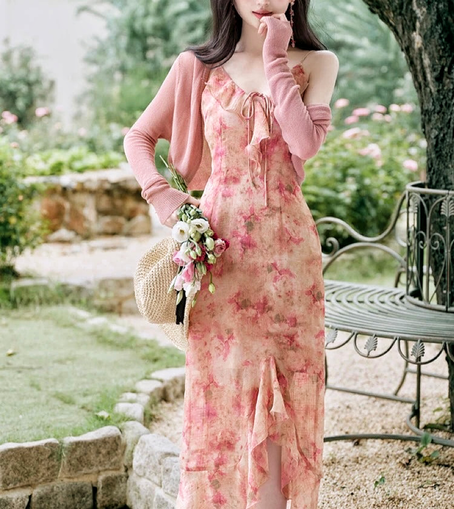 Romantic Floral Cottage Fairy Dress Cottage Fairy Aesthetic Cottagecore Romantic Floral Cottage Fairy Dress Cottage Fairy Aesthetic Cottagecore